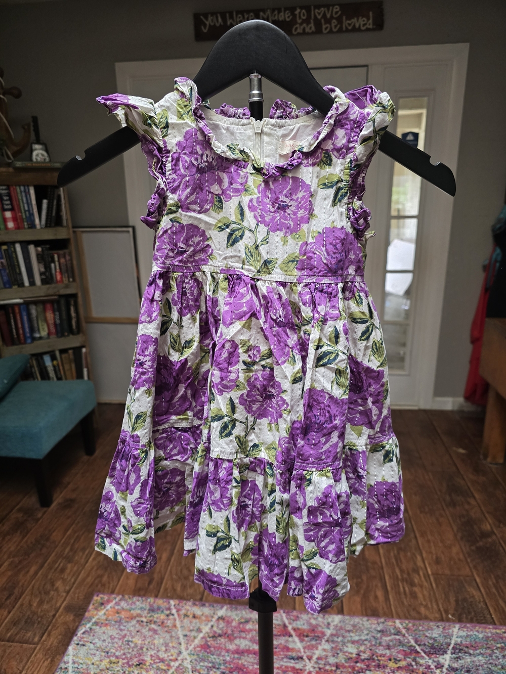 Girls' Floral Ruffle Dress
